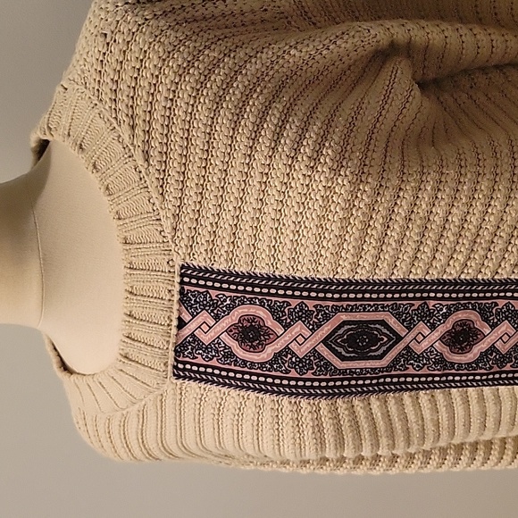 Hale Bob Chunky Knit Mixed Media Sweater SZ XS - Picture 4 of 7